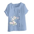 thumbnail image 3 of Birdeem T-Shirt Ample Décontracté d'Été pour Femme à Col Rond, Manches Courtes, à Imprimé Floral, 3 of 12