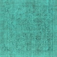 thumbnail image 1 of Ahgly Company Machine Washable Indoor Square Oriental Turquoise Blue Industrial Area Rugs, 7' Square, 1 of 4