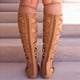 thumbnail image 5 of Amzcrzy Zapatos de mujer,Zapatos de mujer,Zapatillas de mujer, Sandalias planas informales de moda de verano para mujer, botas altas hasta la rodilla con cordones Sandalias Mujer Zapatillas De Casa, 5 of 9
