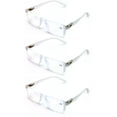 thumbnail image 2 of 3 Pairs Men Lightweight Rectangular Unisex Readers with Spring Hinge - Soft Matte Rubberized Reading Glasses - Spring Hinge, 2 of 2