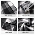 thumbnail image 5 of GIRUNS Men's Plaid Flannel Zip Up Hoodie Jacket Lightweight Casual Shirt Jacket Outerwear Coat Charcoal Beige 2XL, 5 of 6