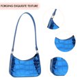 thumbnail image 2 of Bolsa De Hombro Bolsa de hombro para mujer Patrón de piedra PU Square Tote Shiny Underarm Blue Sywqhk Para Estrenar, 2 of 3