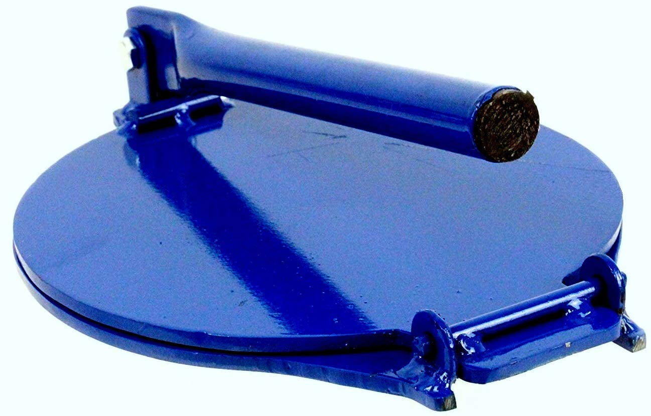 Made in Mexico Blue Manual Flower/Corn All Metal Tortilla Maker Press