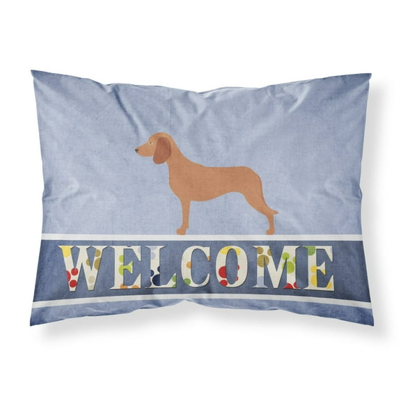 Bavarian Mountian Hound Welcome Fabric Standard Pillowcase Blue