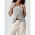 thumbnail image 4 of FOCUSNORM Cardigan Tricoté pour Femmes Automne Manches Mi-Longues Col Rond Couleur Unie Boutonné Tricoté, 4 of 9