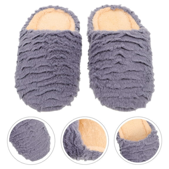 BESTYASH 1Pair Couples Slippers Gray Soft Sole House Shoes with Silent Design and Non Slip Grip Indoors