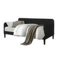 thumbnail image 2 of Home Design Savannah Twin Daybed with Velvet Upholstery, Clean Lines, Slim Wooden Feet, Modern Stylish Seating and Sleeping Solution, Black, 2 of 4