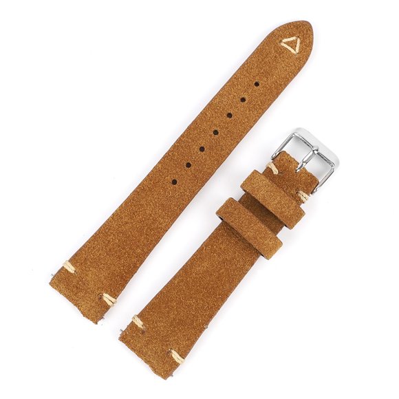WANGQ Vintage Suede Leather Watch Band 20mm 22mm Blue Brown Watch Strap Replacement Wristband Handmade Stitching Watchband