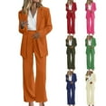 thumbnail image 2 of Timegard 2 Piece Suits Set for Women Button V Neck Jackets with Pockets Business Office Wide Leg Pant Blazer Outfits, 2 of 7