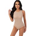 thumbnail image 5 of Tao Tao Women's High Neck Sleeveless Bodysuit Tank Tops Solid Color Slimming And Hip Lifting Shapewear, One-Piece Shapewear Beige L, 5 of 9