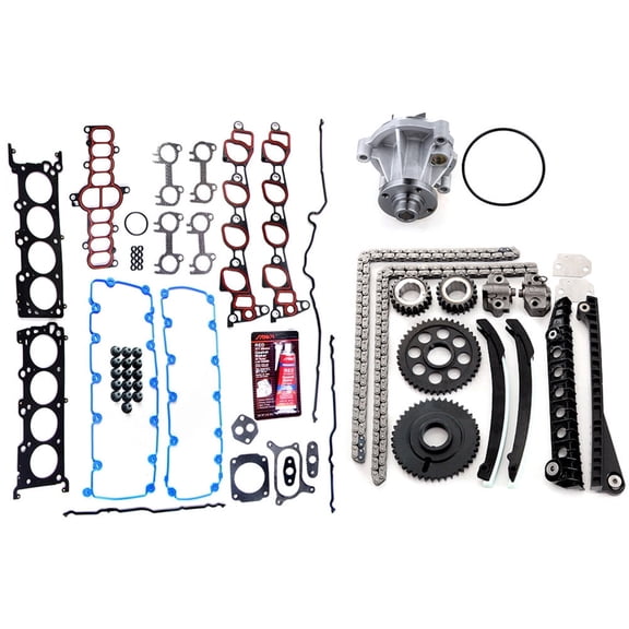 SCITOO Timing Chain Kit fits for 1997-1999 for Ford E-350 Econoline Club Wagon E-250 Econoline E-150 Club Wagon E-350 for F-350 Super Duty for F-150 for F-250 E-150 Econoline 5.4L