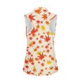 thumbnail image 6 of Yuyamidu Maple Leaf Print Women's Sleeveless Golf Shirts Slim Fit, Breathable Quick-dry Fabric, Quarter Zip Collar, for Golf Tennis Outdoor Casual Wear, 6 of 8