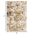 thumbnail image 4 of 3â€™ x 5â€™ Brown Beige Abstract Tiles Distressed Area Rug, 4 of 5