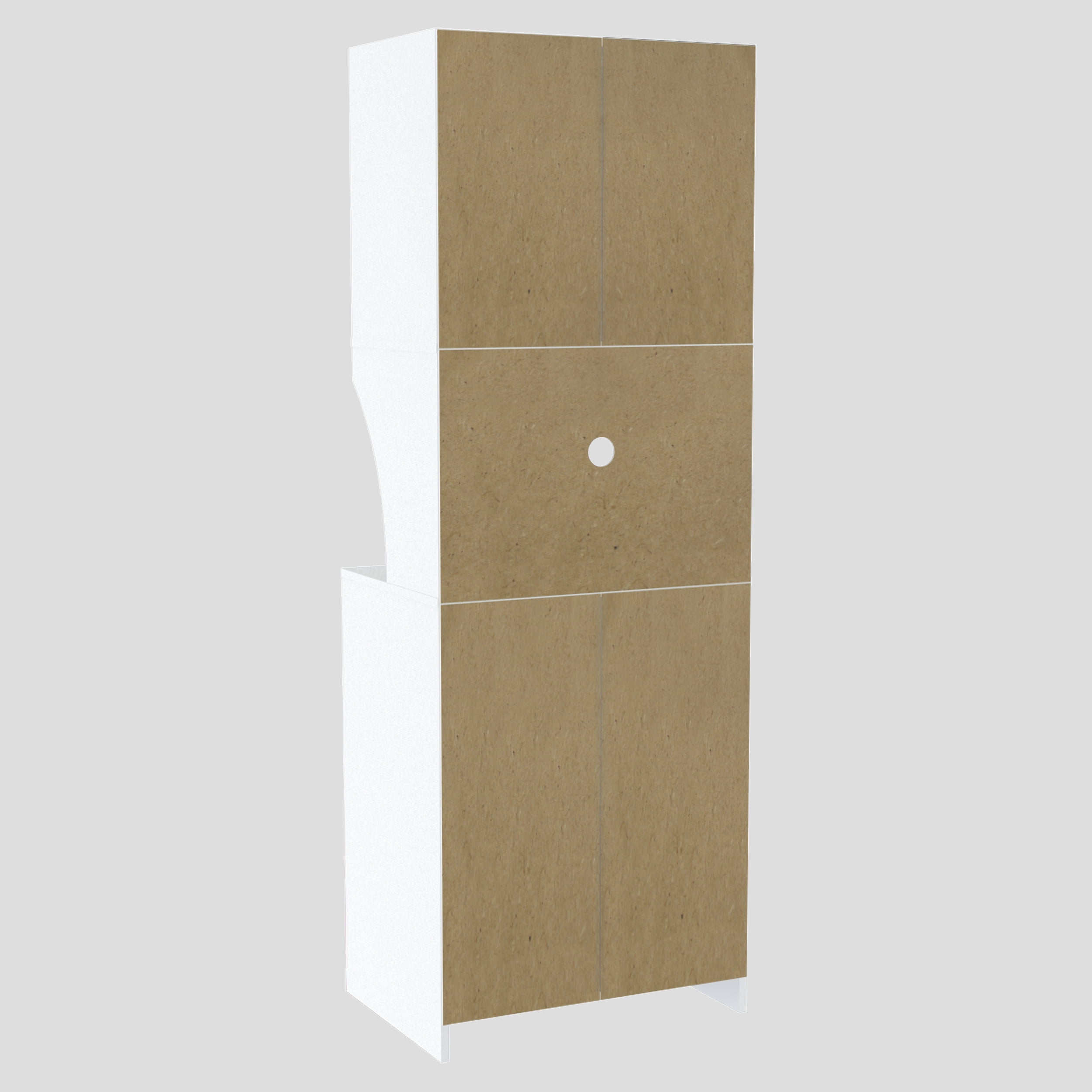 Inval Galley Laminate 4 Door 4 Shelf Kitchen Microwave Cabinet 24