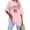 Pink, variant on Womens Fashion Round Neck Short Sleeved Letter Printed T Shirt Top Long T Shirts for Leggings for Women Long Sleeved Tops Womens Swim Tee Plain Tees for Women Long Sleeve Heat Womens Swim Workout Tees