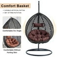 thumbnail image 6 of SUDICA Outdoor Egg Swing Chair with Stand, Black Rattan Wicker Hanging Chair with Cushion for Patio, Balcony, Garden, 6 of 10