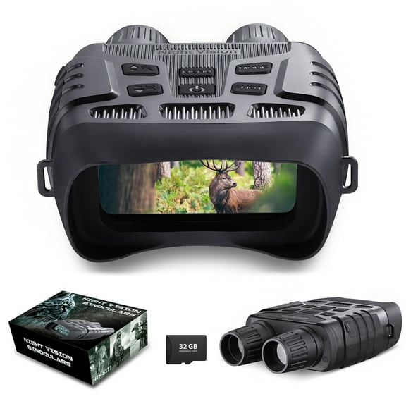 BEBANG Night Vision Binoculars, Infrared Night Vision Goggles with HD Video and Photo Modes, 32GB Card, Viewing from 984ft/300m