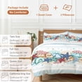 thumbnail image 6 of 3 Piece Sky Blue Ocean Starfish Duvet Cover Set Twin Size, Microfiber Comforter/Quilt Cover with Corner Ties and 2 Pillowcases, Summer Coastal Coral Conch All Season Soft Bedding with Zipper Closure, 6 of 8