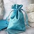 thumbnail image 3 of TABLECLOTHSFACTORY 12PCS Turquoise Satin Gift Bag Drawstring Pouch Wedding Favors Bridal Shower Jewelry Bags - 4"x 6", 3 of 4