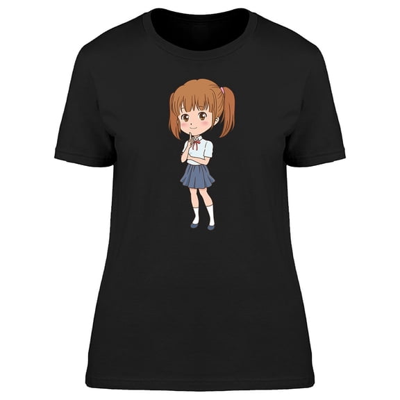 Adorable School Girl Cartoon Tee Women's -Image by Shutterstock