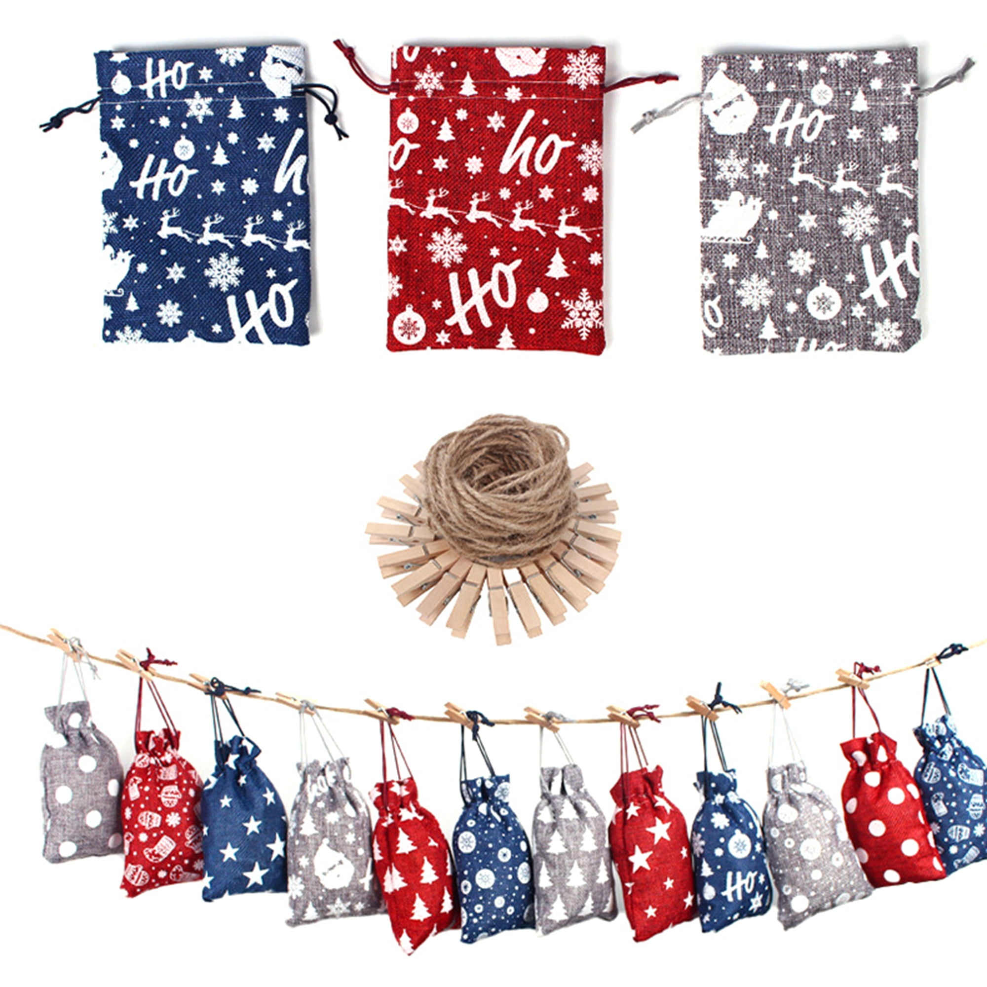 DcoolMoogl Christmas Advent Calendar 2022,24 Days Hanging Advent