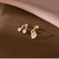 thumbnail image 2 of 925 Sterling Silver CZ Musical Note Stud Earrings for Women Teens Music Earrings Studs for Music Lovers, 2 of 10