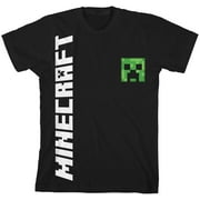 Minecraft Creeper Boys Black T-shirt-XL
