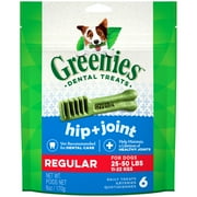 Greenies Hip and Joint Regular Dental Dog Treats, 6 oz. Pack (6 Treats)
