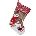 thumbnail image 1 of Cateissary Soportes para regalos Calcetines de Navidad Suavidad de lana Exquisito Contenedor de dulces multipropósito Accesorios para el hogar Calcomanía Patrón de muñeco de nieve, 1 of 6