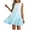 Light Blue, variant on Women's Spring Summer Trendy Ombre Ruffle Hem Sleeveless Shift Dress Women's Casual Fashion Not Positioned Printed Women's Dress Side Pleated Round Neck Sleeveless Dress