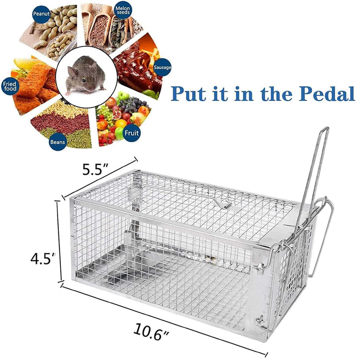 Live Mouse Rat Cage Traps Catch and Release for Indoor Outdoor@, Small Animals Traps, Easy to use, 2-Pack Humane Rat Traps (10.6"x 5.5"x 4.5")#!