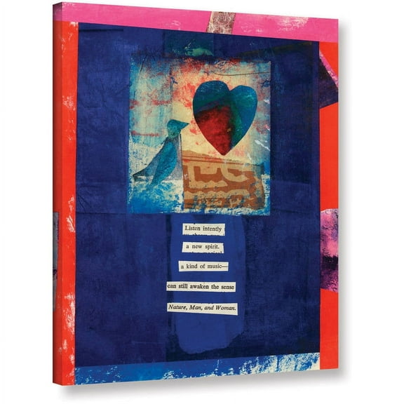 ArtWall Elena Ray "Bird, Heart, Love" Gallery-wrapped Canvas
