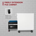 thumbnail image 5 of Mobile File Cabinet, 3-Drawer File Cabinet for Home Office, Filing Cabinet for Under Desk Storage, Round Corner Design, White, 5 of 6