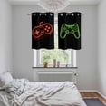 thumbnail image 5 of Game Controller Kitchen Curtains Small Short 39 Inch Length, Modern Art Gaming Handheld Black Grommet Top Bedroom Living Room Curtains, Light Filtering Cafe Curtain Drapes 2 Panels Set 55''x39'', 5 of 9