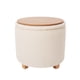 thumbnail image 1 of Taburete otomano de tela Teddy con asiento acolchado, baúl de almacenaje y tapa de MDF (Blanco), 1 of 4