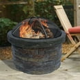 thumbnail image 3 of Teamson Home Extérieur Base en Acier Ronde Barbecue Grill Feu de Bois, Gris, 3 of 8