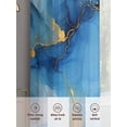 thumbnail image 5 of Blue Purple Marble Sheer Curtains 54 Inch Length 2 Panels Set, Aesthetics Modern Abstract Ombre Voile Window Treatment Rod Pocket Short Kitchen Curtains Drapes for Bedroom 52"x54"x2, 5 of 7