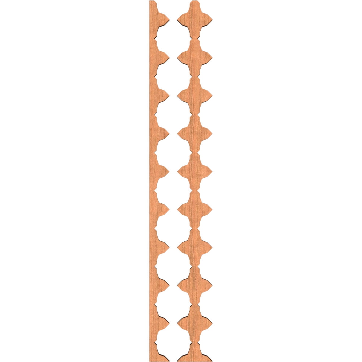 Ekena Millwork 47"H x 3/8"T Pandora Adjustable Wood Decorative Slat Wall Panel Kit, Cherry (contains 16 Slats + 1 Straight Edge Starter Slat)