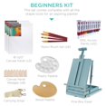 thumbnail image 2 of KWUXIN French Easel, 32pc Beginners Kit Portable Wooden Folding Adjustable Sketch Box Artist Tripod for Painting, Drawing w/Acrylic Paints, Brushes, Canvases, Palettes - Blue, 2 of 5