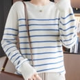 thumbnail image 6 of Danhjin Striped Sweater Tops for Women Fuzzy Long Sleeve Fall Winter Pullover Stretchy Shirts Fashion Comfy Soft Casual Cozy Loungewear Outdoor Knitwear Blouses, 6 of 7