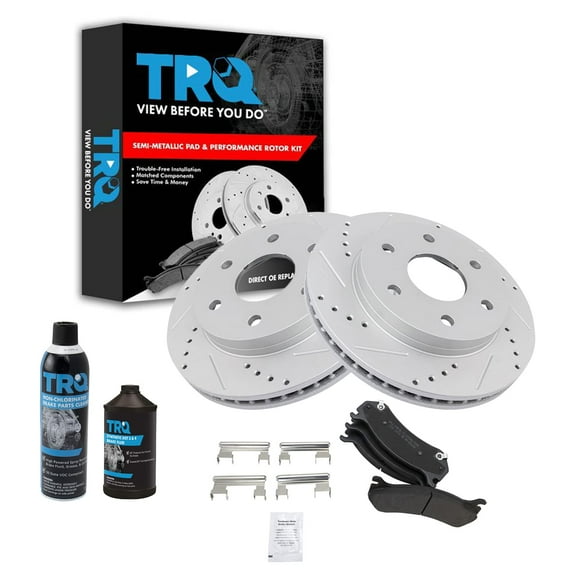 TRQ Performance Metallic Brake Pad & Rotor Front Kit w/Chemicals BKA15397 Fits select: 1999-2007 CHEVROLET SILVERADO, 2000-2006 CHEVROLET TAHOE