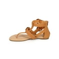 thumbnail image 4 of New Women Glaze Katy-4 Nubuck Criss Cross Ankle Buckle Gladiator Thong Sandal, 4 of 5