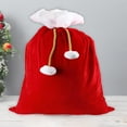 thumbnail image 6 of Visland Santa Claus Gift Bag Folding Lace-up Large Capacity Bright Color Velvet Christmas Candy Bag for Event Festival, 6 of 9