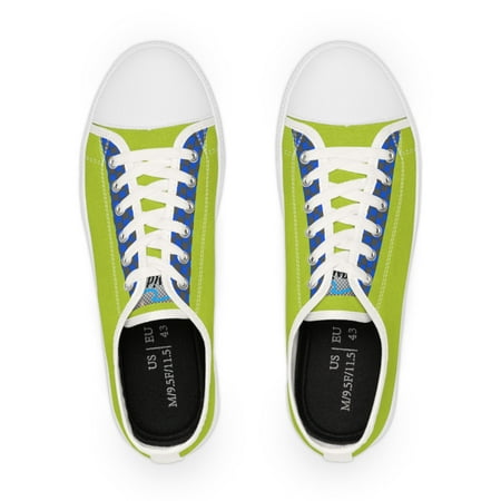 

Seasidesart Chartreuse Blue Black Checkered Men s Low Top Sneakers