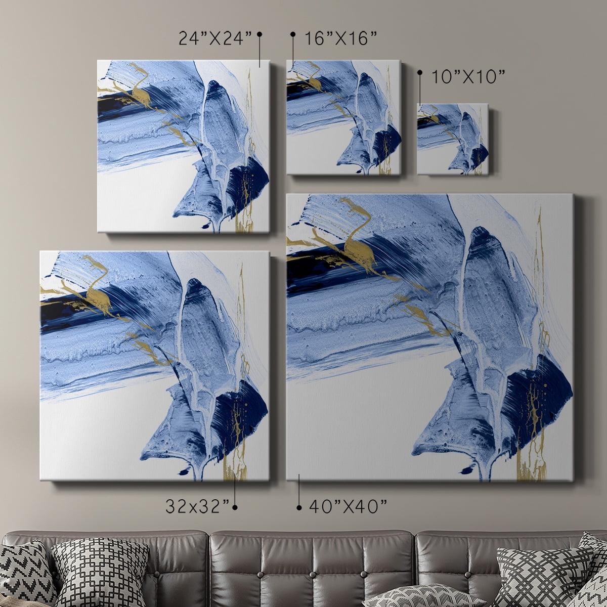 Wexford Home Golden Current I-Premium Gallery Wrapped Canvas, 40" x 40" - Ready to Hang