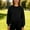 Black, variant on Cropped Sweatshirts for Women Solid Color Fashion Crew Neck Pullover Tops Long Sleeve Loose Fall Winter Casual Comfy Soft Shirts