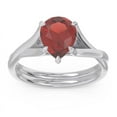 thumbnail image 2 of 2.00 Carat Emerald Cut Garnet Gemstone Unique Solitaire Ring for Engagement Solid 14K White Gold Size 11.5 by Diamond-Capitals, 2 of 8