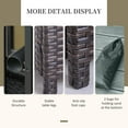 thumbnail image 3 of 22 Inch Outdoor Side Table with Umbrella Hole - Steel Frame and Sandbag, Brown Rattan Wicker Side Table for Patio, Garden, Backyard​​, 3 of 5