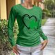 thumbnail image 4 of Camiseta Suelta de Cuello Redondo de la Impresión Del Día de San Patricio Casual de las Mujeres de Manga Larga para Primavera Verano, 4 of 6