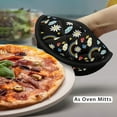 thumbnail image 3 of Xoenoiee 2 PCS Pot Holders Kitchen Heat Resistant Hot Pads Reusable Stylish Hot Mat Oven Mitts 2-in-1 for Kitchen Cooking Baking 8 Inch Round Tabletop Decor, Mushroom Daisy Rainbow Black, 3 of 7